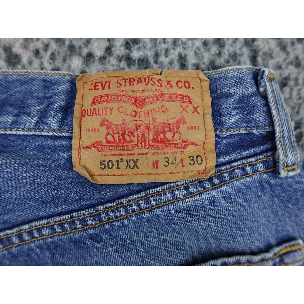 Levi's 501 Straight Leg Jeans Mens 30x26 Blue Vintage Button Fly Cotton - Picture 13 of 14